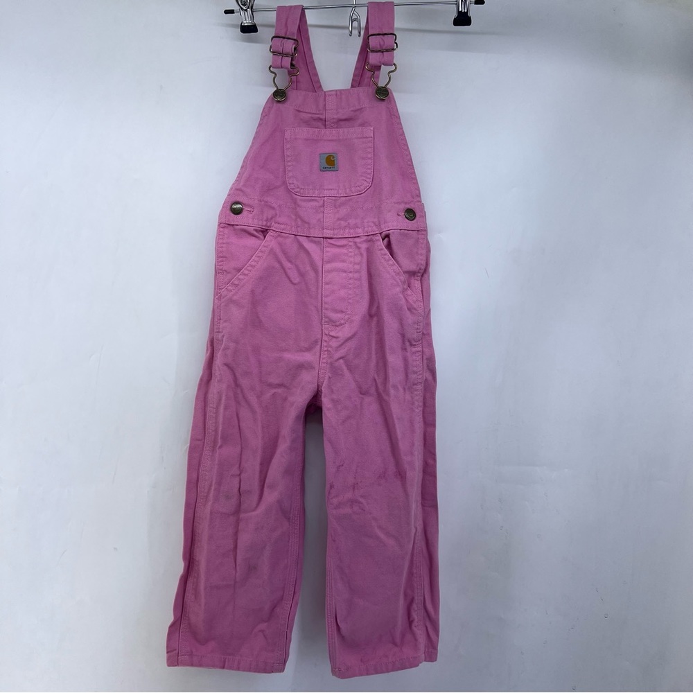Carhartt 3T pink overall with slight discoloration